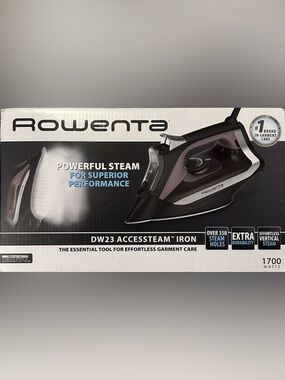 Rowenta DW23 AccessSteam Iron in Black and Gray - Powerful Steam